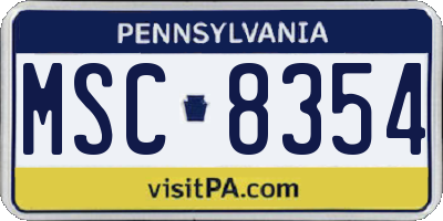 PA license plate MSC8354