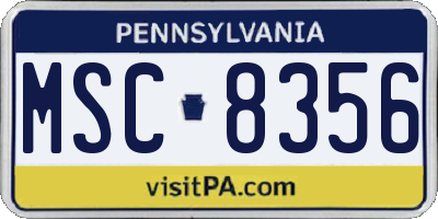 PA license plate MSC8356