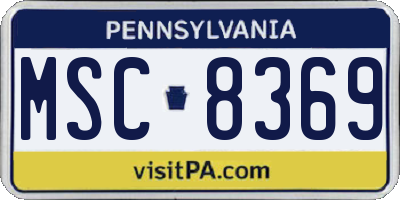 PA license plate MSC8369