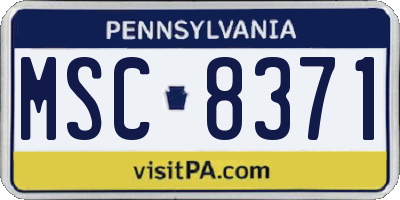 PA license plate MSC8371
