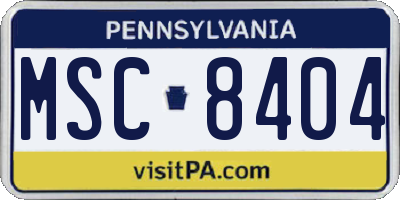 PA license plate MSC8404