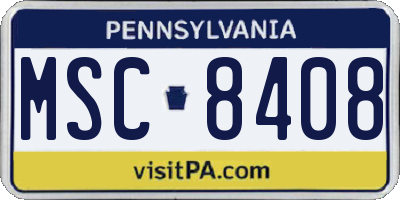 PA license plate MSC8408