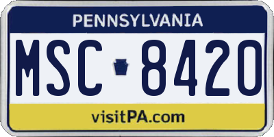 PA license plate MSC8420