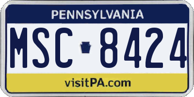 PA license plate MSC8424