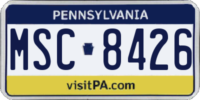 PA license plate MSC8426