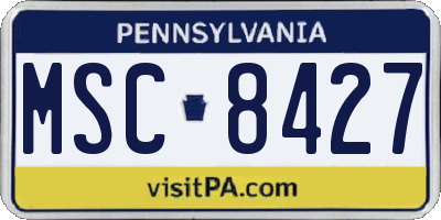 PA license plate MSC8427