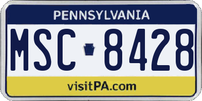 PA license plate MSC8428