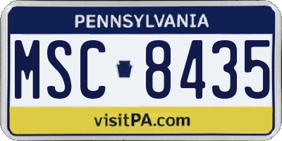 PA license plate MSC8435