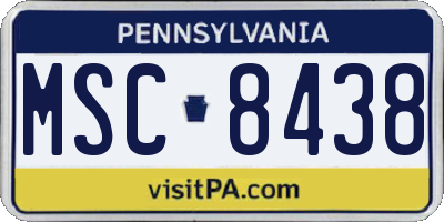 PA license plate MSC8438