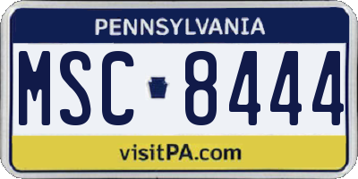 PA license plate MSC8444