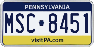PA license plate MSC8451