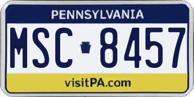 PA license plate MSC8457