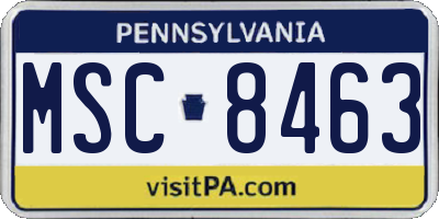 PA license plate MSC8463