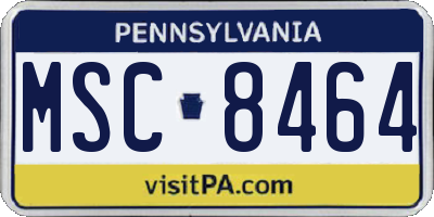 PA license plate MSC8464