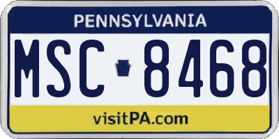 PA license plate MSC8468
