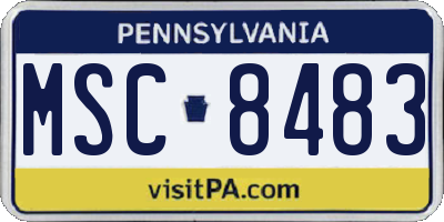 PA license plate MSC8483