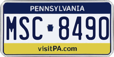 PA license plate MSC8490