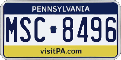 PA license plate MSC8496