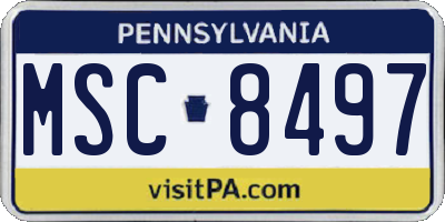 PA license plate MSC8497