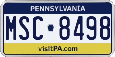 PA license plate MSC8498