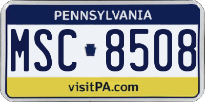 PA license plate MSC8508