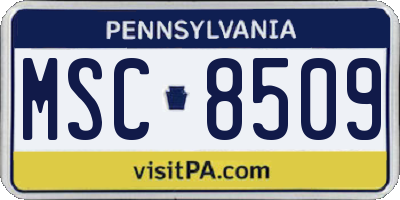 PA license plate MSC8509