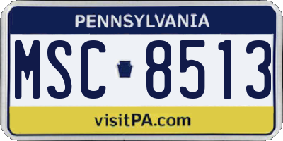 PA license plate MSC8513