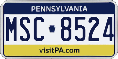 PA license plate MSC8524