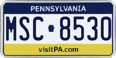 PA license plate MSC8530