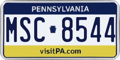 PA license plate MSC8544