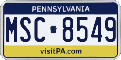 PA license plate MSC8549