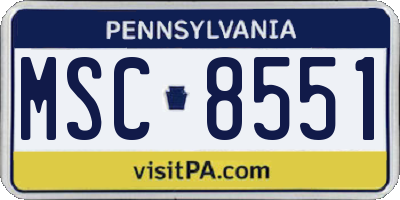 PA license plate MSC8551