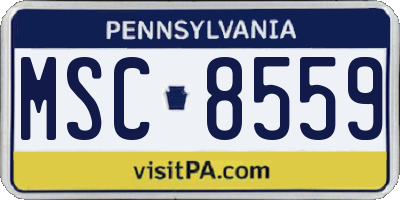 PA license plate MSC8559