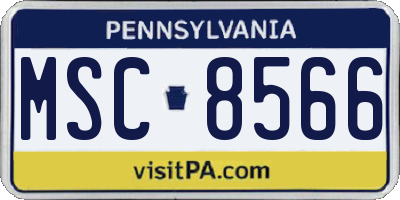 PA license plate MSC8566
