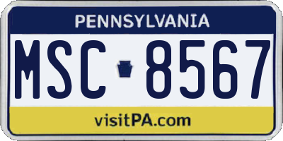 PA license plate MSC8567