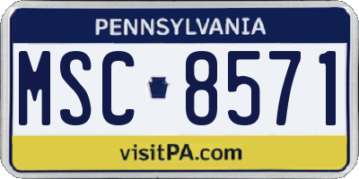 PA license plate MSC8571