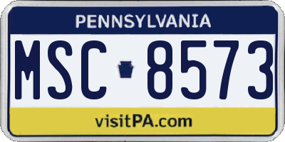 PA license plate MSC8573