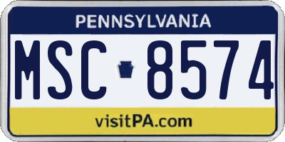 PA license plate MSC8574