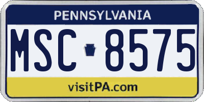 PA license plate MSC8575