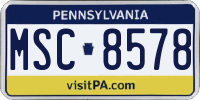 PA license plate MSC8578