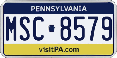 PA license plate MSC8579