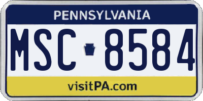 PA license plate MSC8584