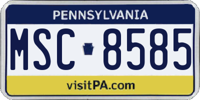 PA license plate MSC8585