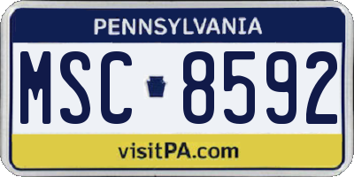 PA license plate MSC8592