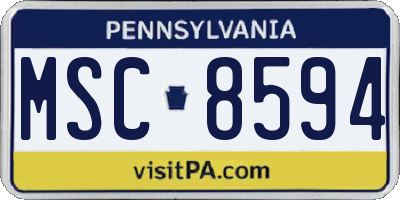PA license plate MSC8594