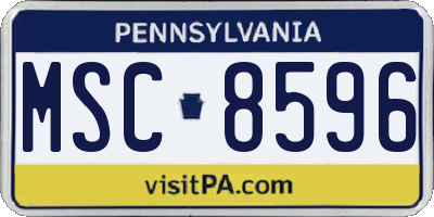 PA license plate MSC8596
