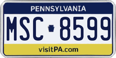 PA license plate MSC8599