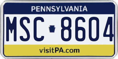 PA license plate MSC8604