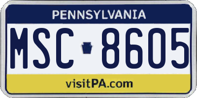 PA license plate MSC8605