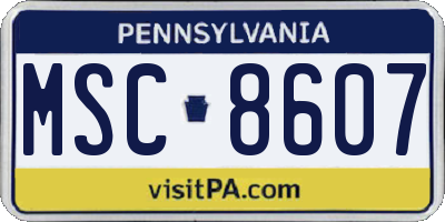 PA license plate MSC8607